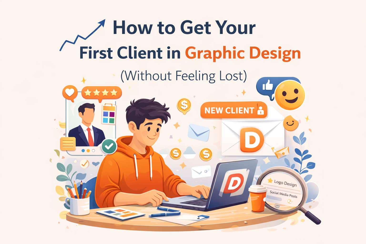 how to get first client in graphic design