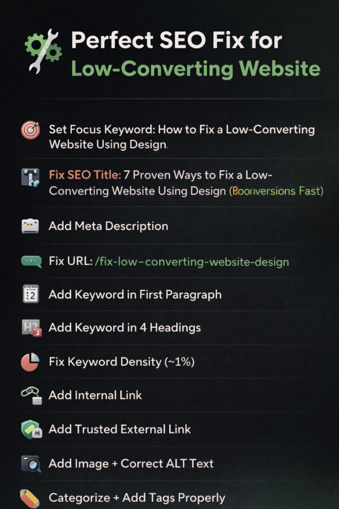 how to fix a low converting website using design